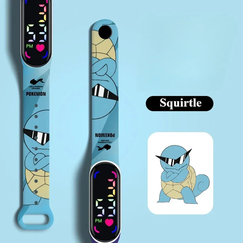 Pokemon Watch Pikachu Gengar, LED Digital Waterproof Watch for Kids, Electronic Wristwatch Boys Girls Birthday Gift