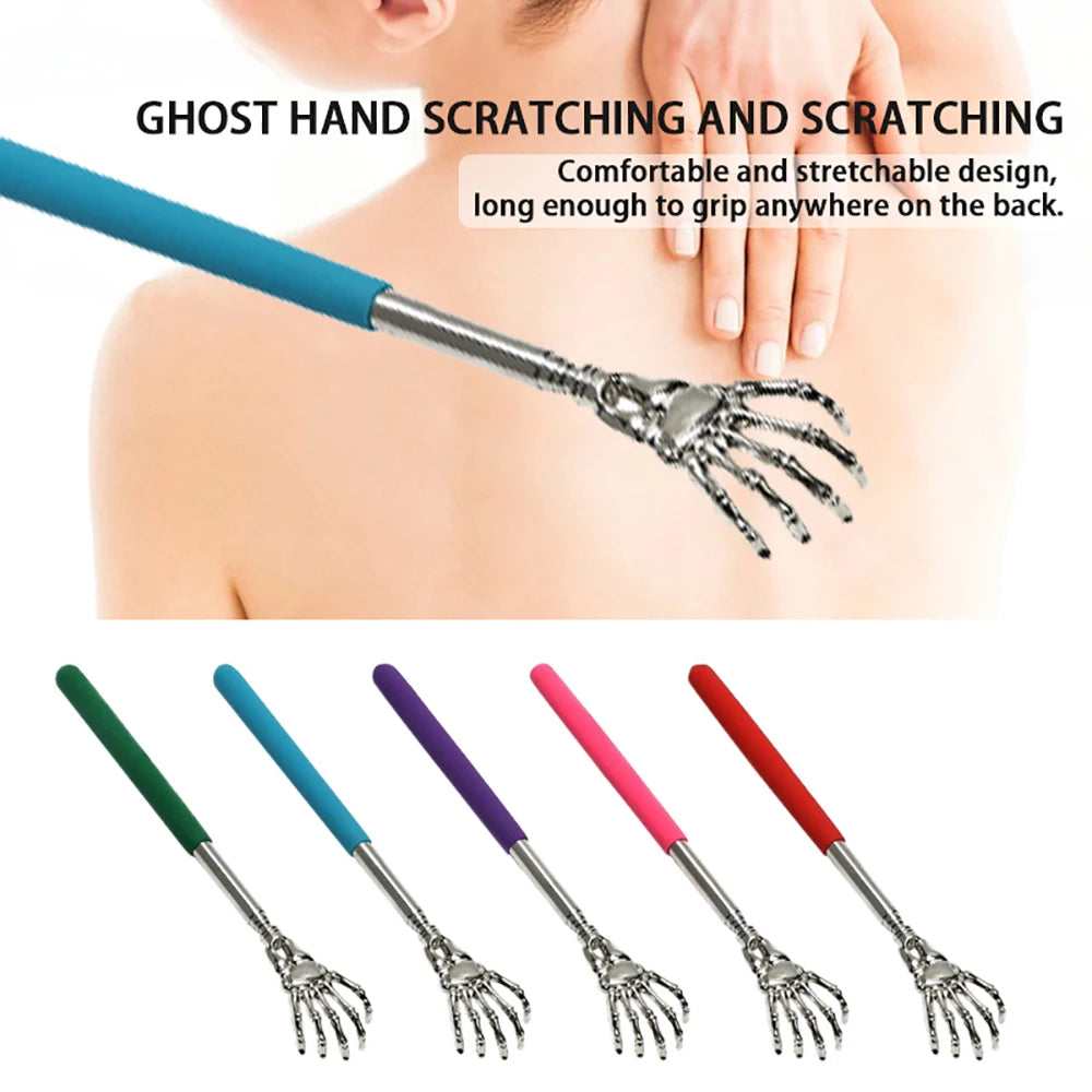 Stainless Steel Telescopic Back Scratcher Portable Extendable Scratcher Back Massager Tool Promote Blood Circulation Relax