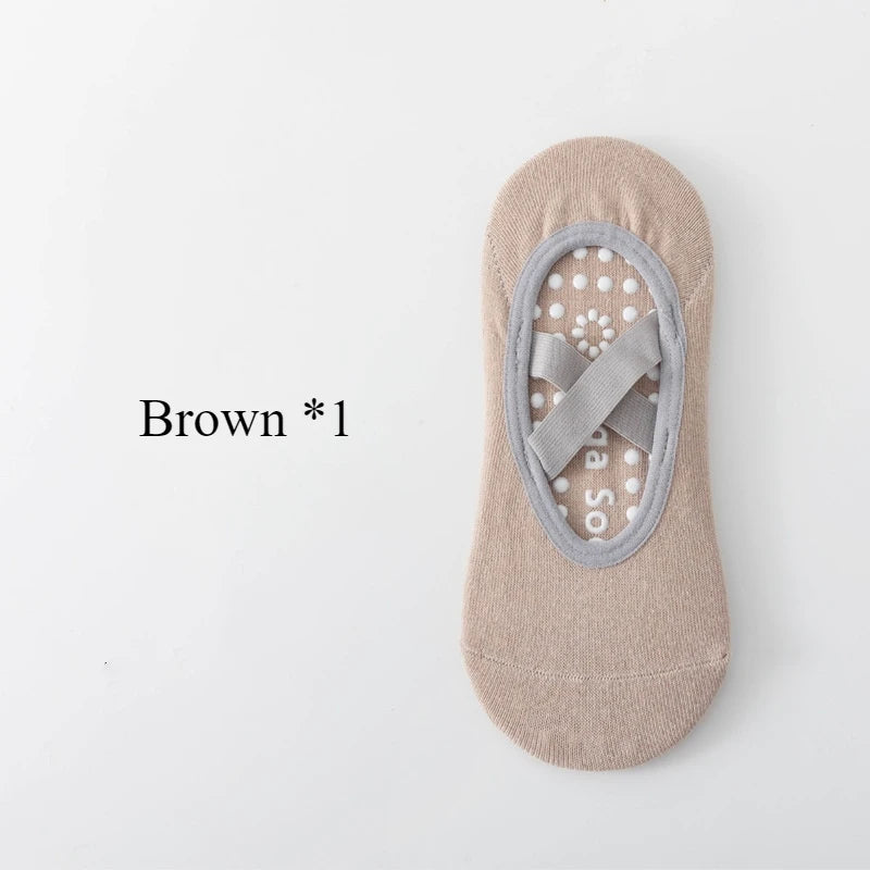 Pilates Yoga Socks Non-Slip Woman Socks Sports Fitness Silicone Breathable Summer Bandage Dance Ballet Solid Cycling Running