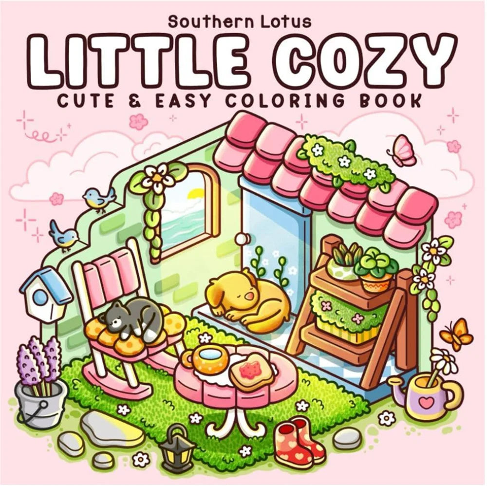 Cozy Japan: Cute Coloring Book for Adults and Teens with Charming Characters and Delightful Japanese Scenes for Relaxation