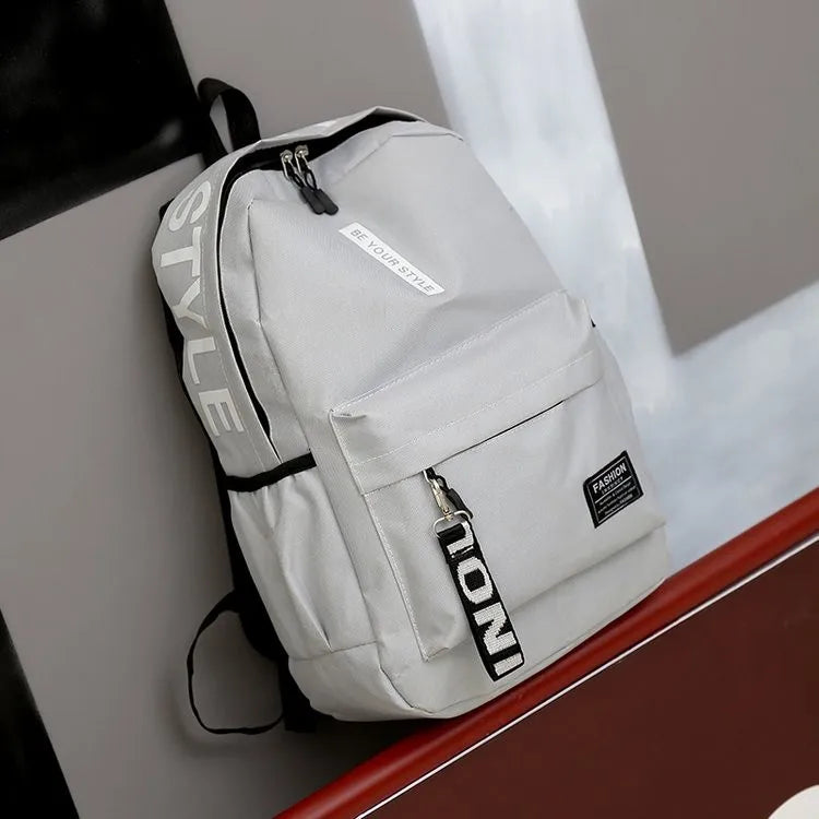 Fashion trend backpack backpack for men and women junior high school high school student bag large capacity korean version of th