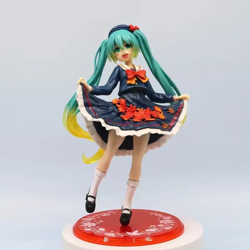 Hatsune Miku Desktop Cute Action Figure 11cm Neko T-Shirt Ver. Anime Figurine Kawaii Girl Model Toy Gift