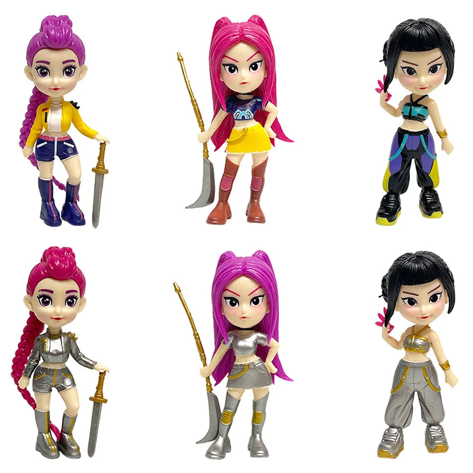 Hot Anime Figure K-pop Demon Hunters with Box Kawaii Boys Girls Gifts For Kids Fans Halloween Christmas Figure Decorative Gifts