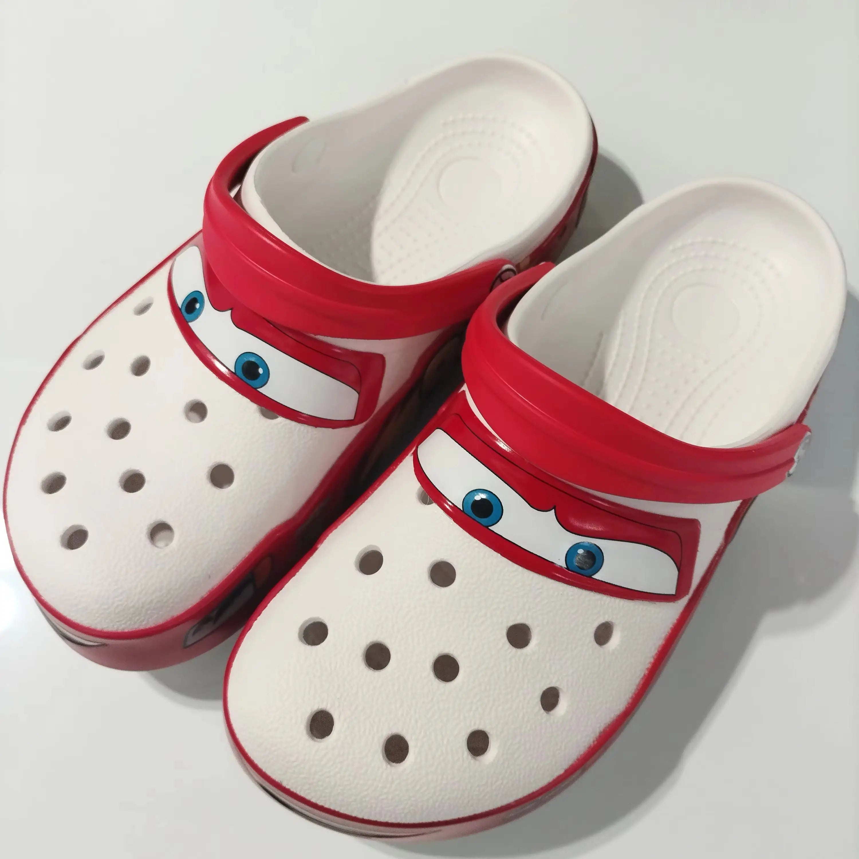 New Disney McQueen Pix Cartoon Solid Color Waterproof Anti Slip Hole Outdoor Sandals Casual Sandals Adult Anime Accessories