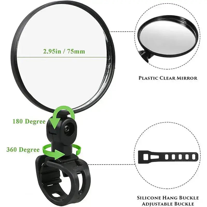 1PC Bicycle Rearview Mirror Electric Scooter Rear View Mirror For Xiaomi Scooter Back Mirror Rearview for Ninebot Bike Accessory