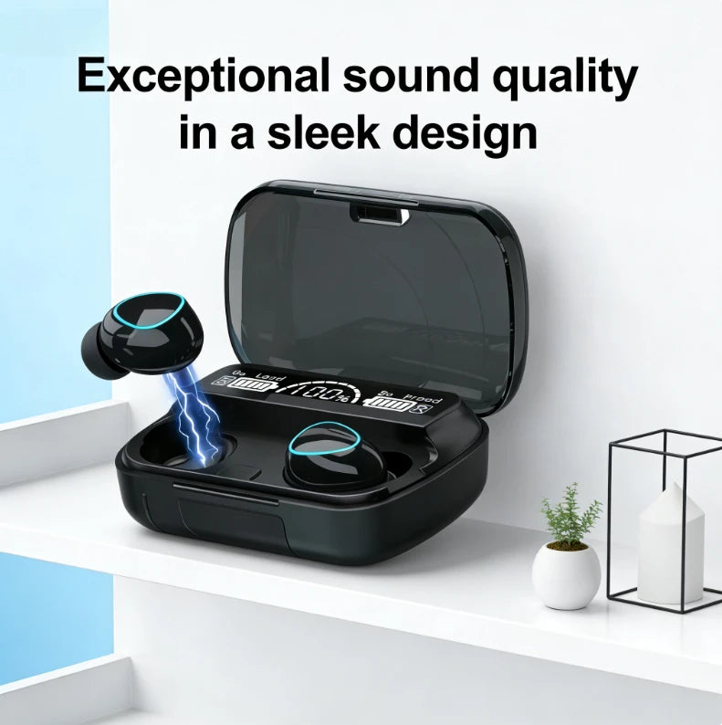 M10 Bluetooth Earphones Handfree LED Dispay Headphones Bluetooth HiFi Stereo Music Wireless Earbuds Waterproof Gaming Headset