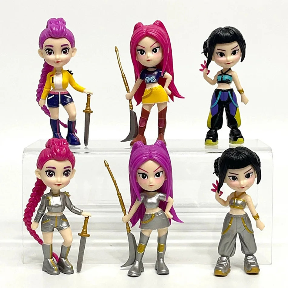 Hot Anime Figure K-pop Demon Hunters with Box Kawaii Boys Girls Gifts For Kids Fans Halloween Christmas Figure Decorative Gifts