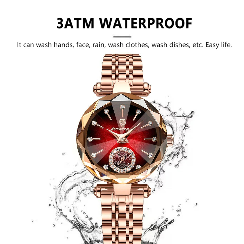 POEDAGAR Luxury Ladies Wristwatch Waterproof Stainless Steel Quartz Elegant Watches For Woman Simple Casual Dress Women's Watch